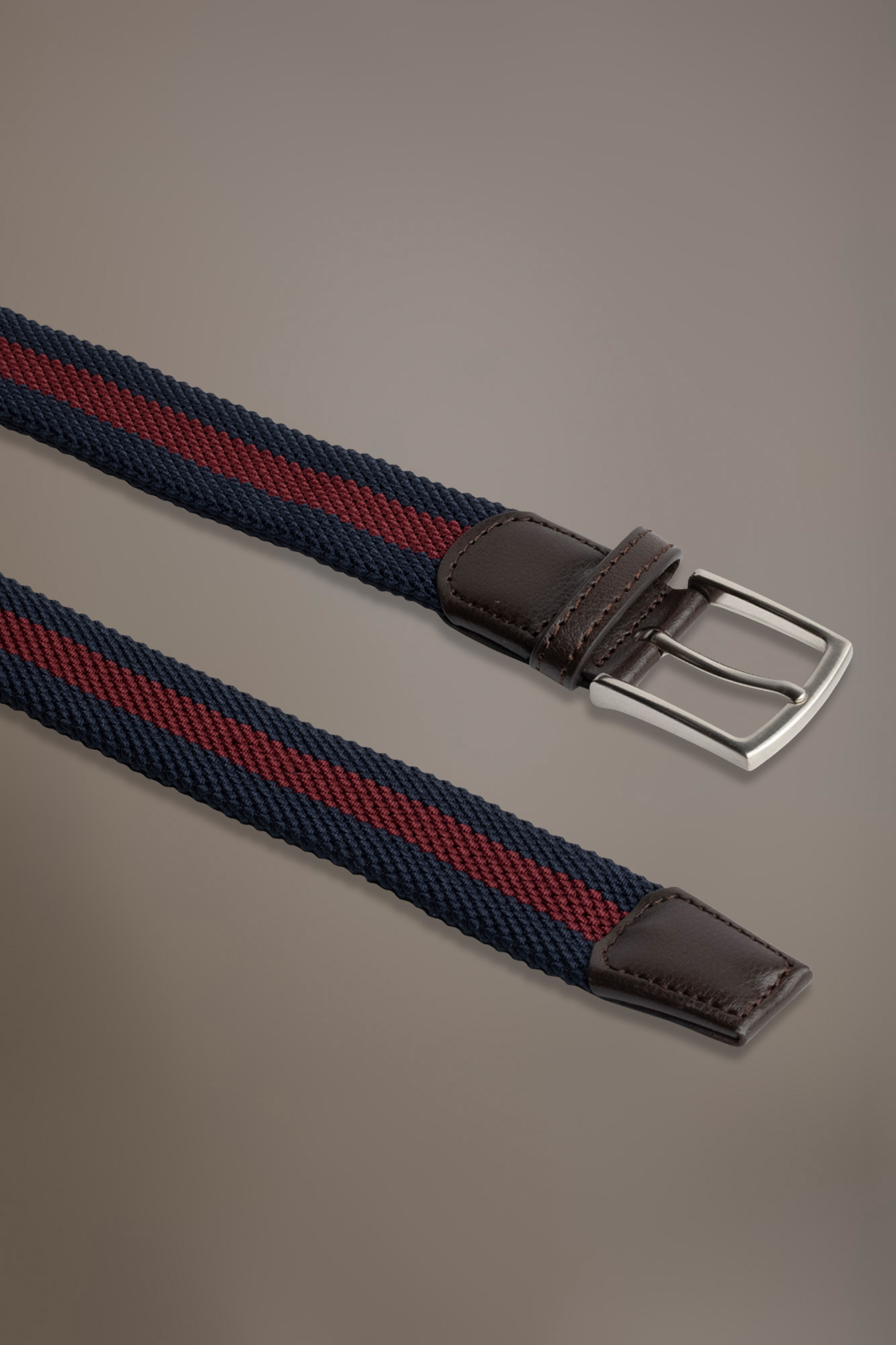 Cintura elastica intrecciata a righe bicolore uomo image number null