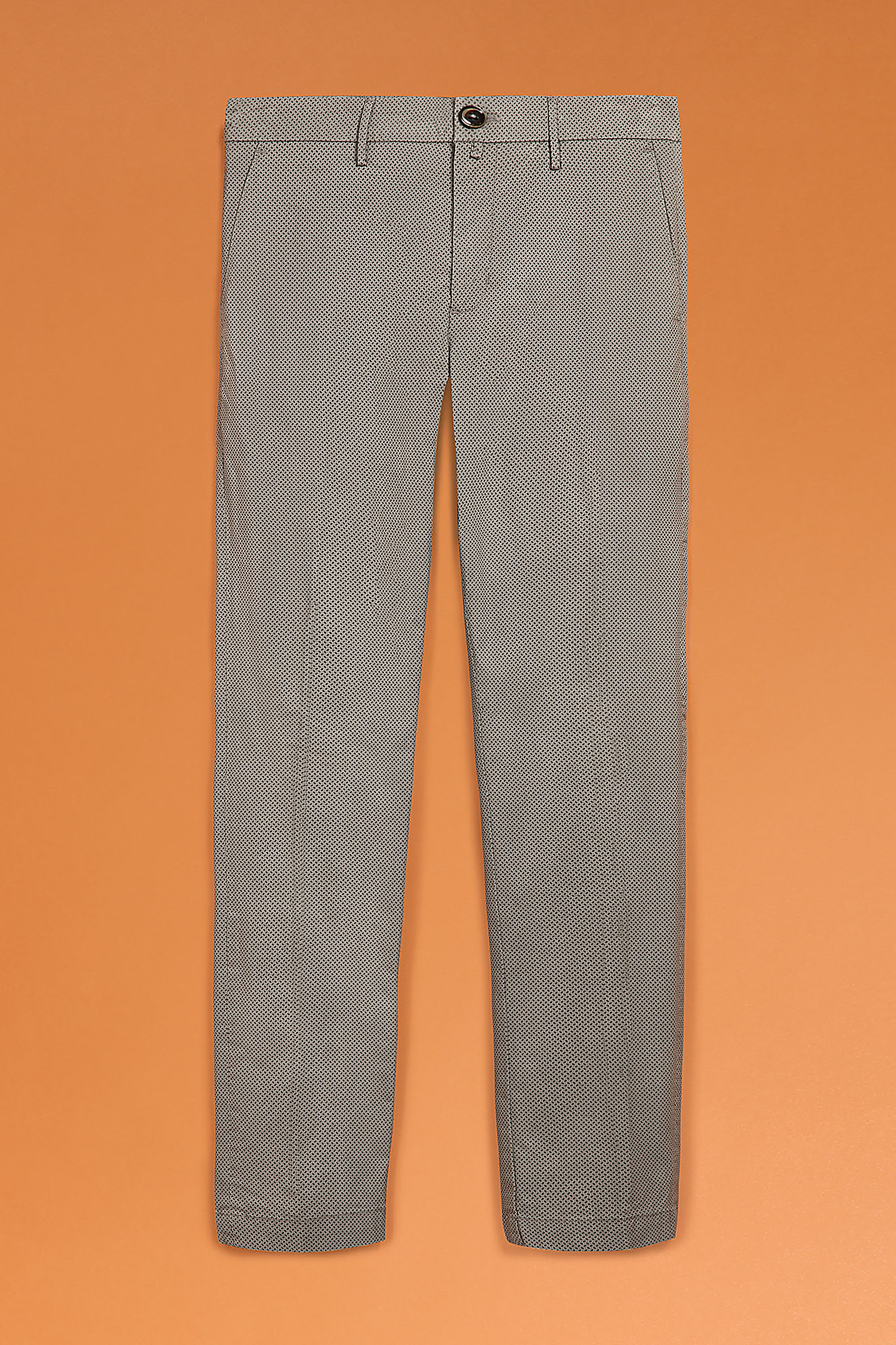 Twill stretch micro print chino trousers image number null