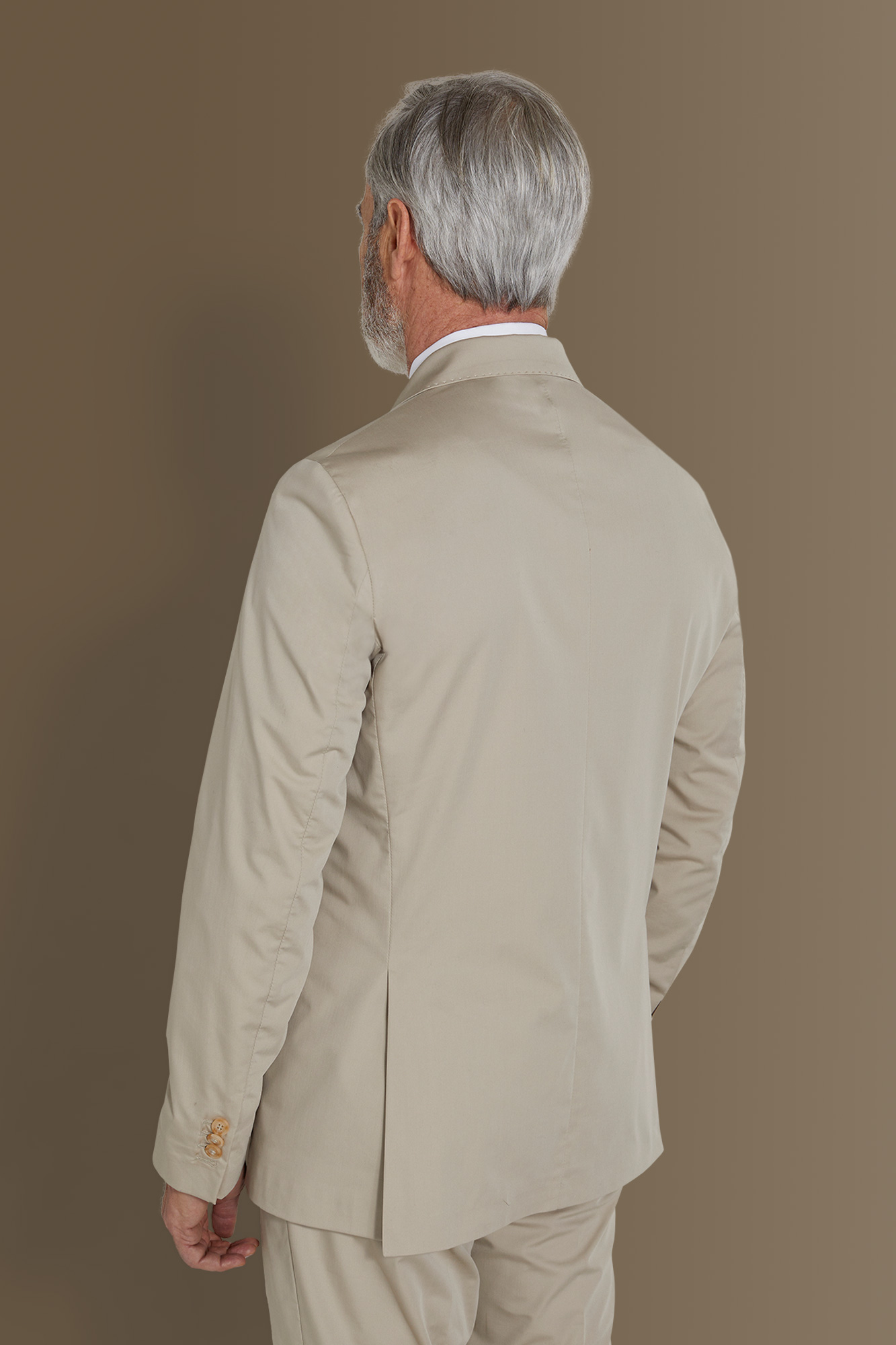 Completo Uomo In Lino - Giacca Monopetto E Pantalone Classico, Tinta Unita, Con Taschino A Pochette, Made In Italy
