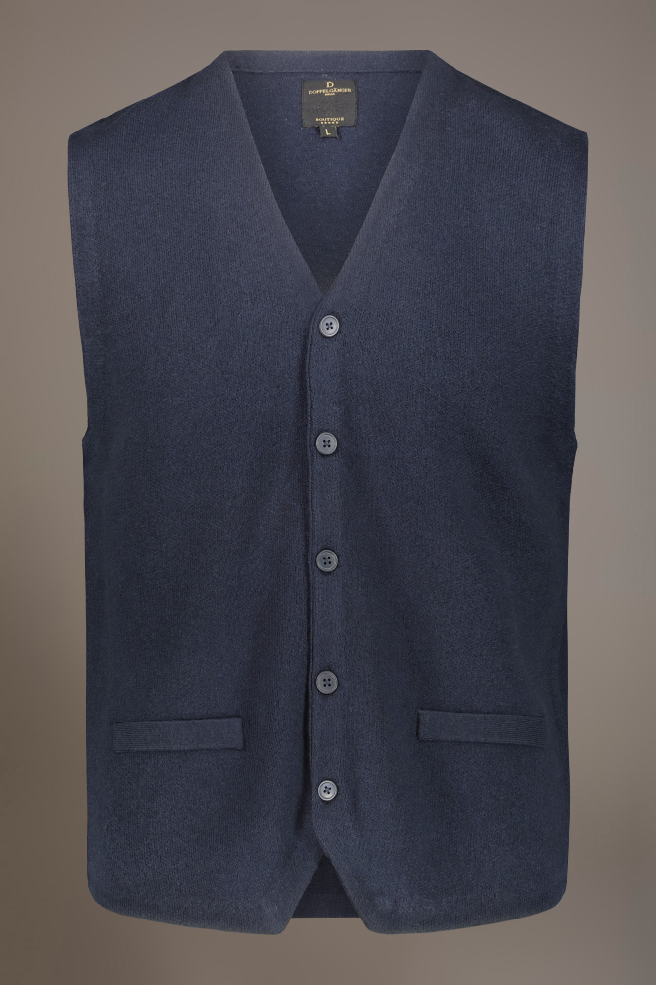 V neck wool blend knitted classic vest image number null