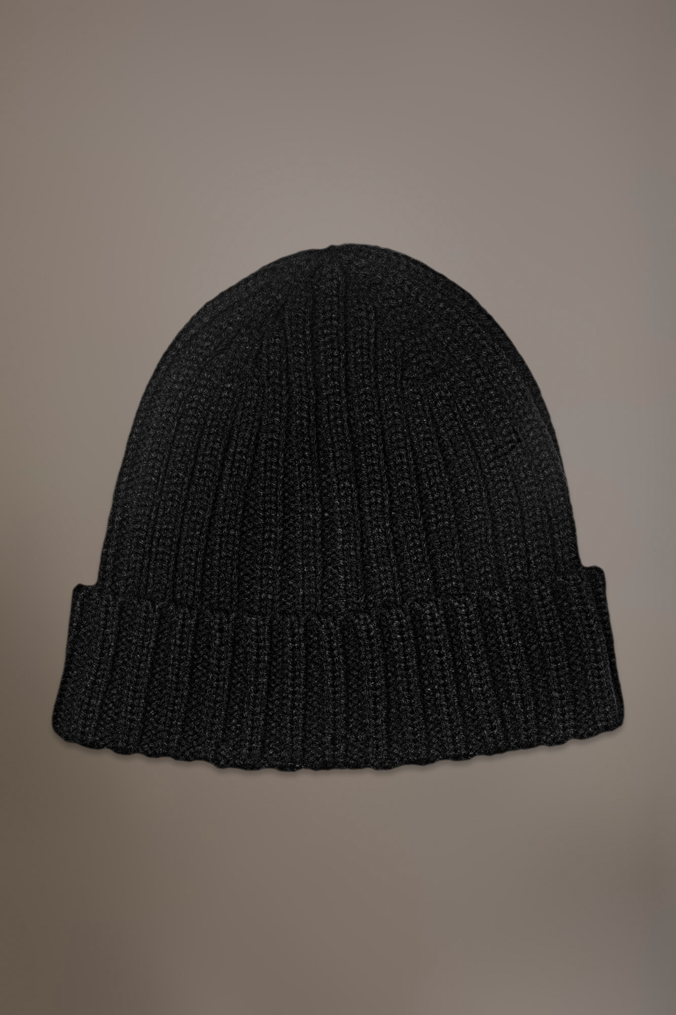 Ribbed knit wool blend beanie hat