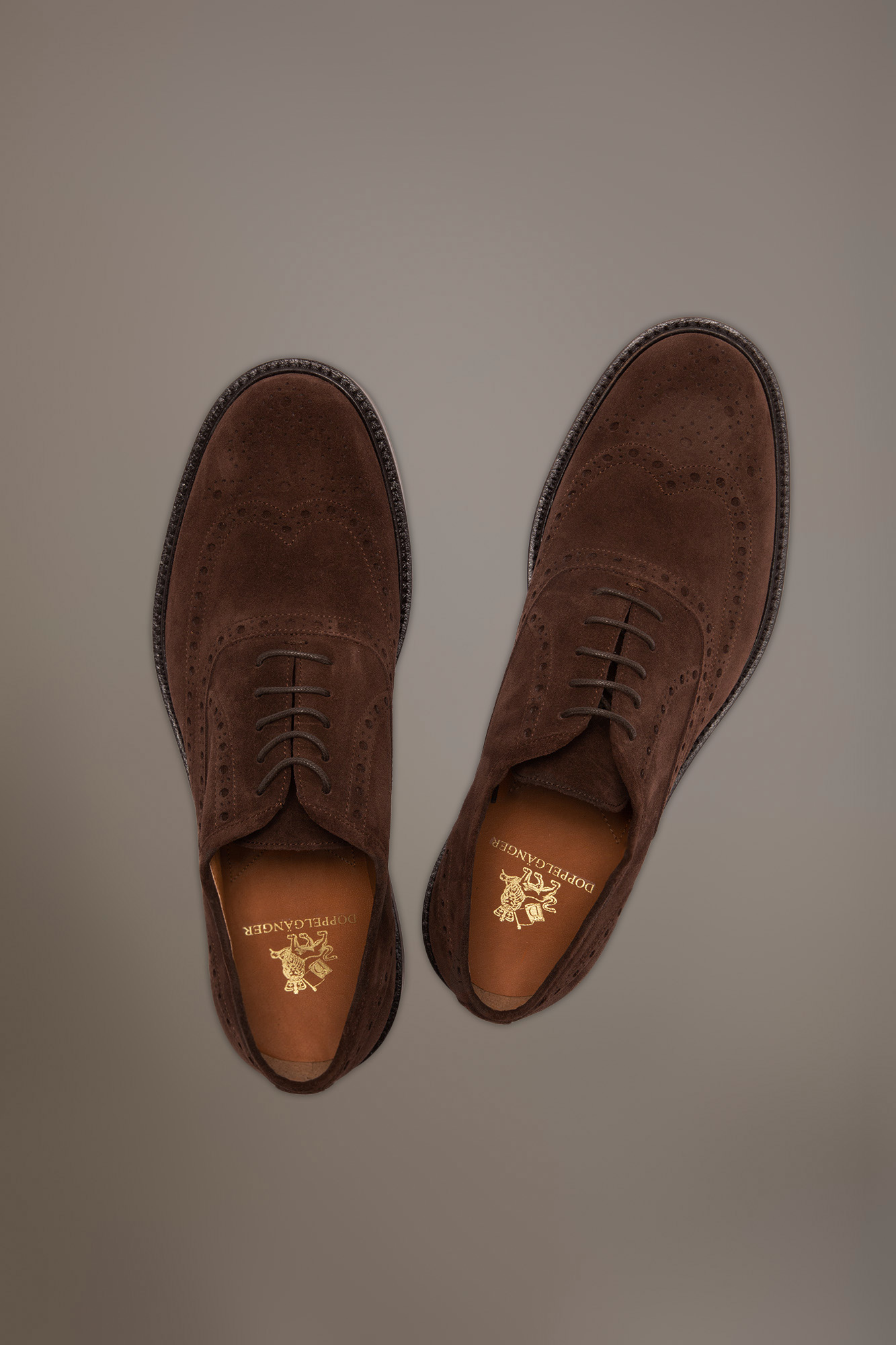 Oxford brouge shoes - 100% leather - suede image number null