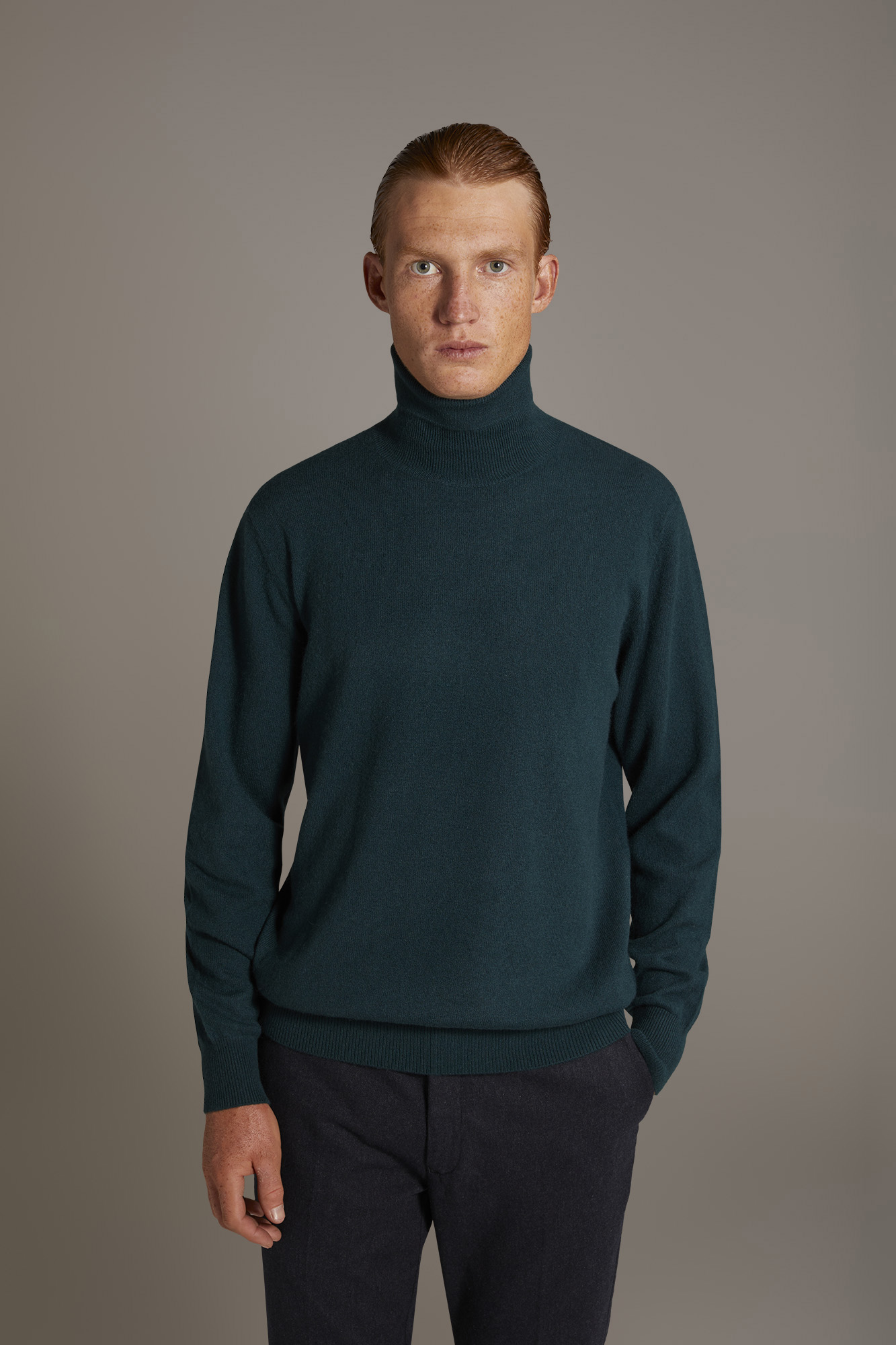 Maglia collo alto 100% cachemire image number null