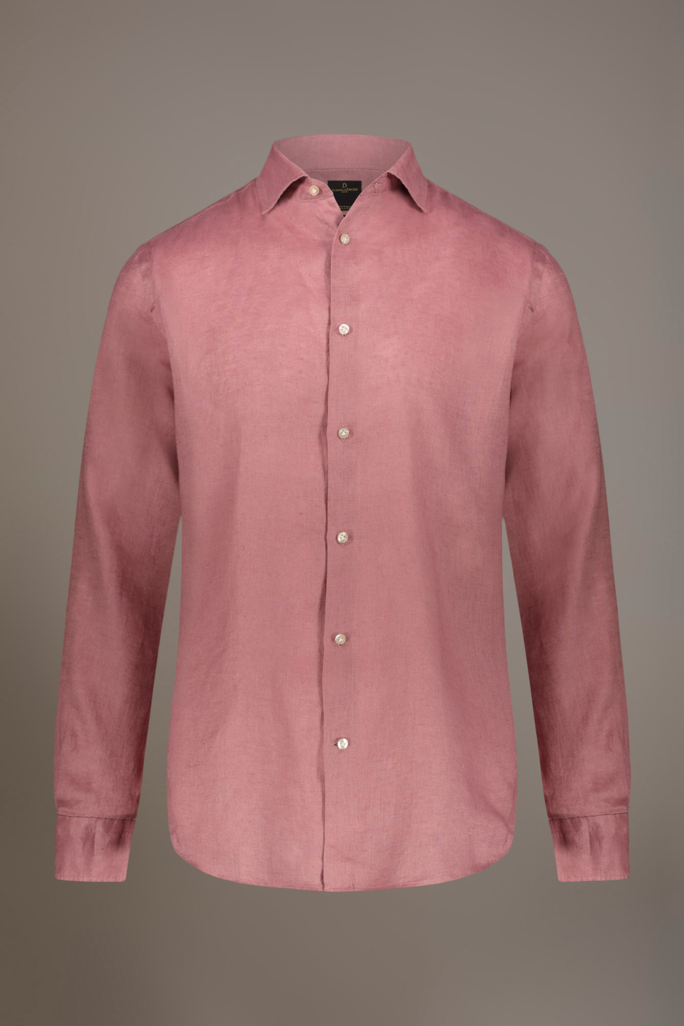 Camicia casual uomo collo francese 100% lino tinta unita image number null