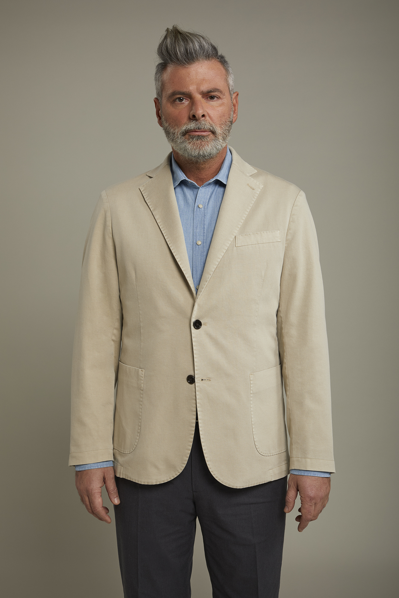 Veste de couleur unie à boucle simple pour hommes