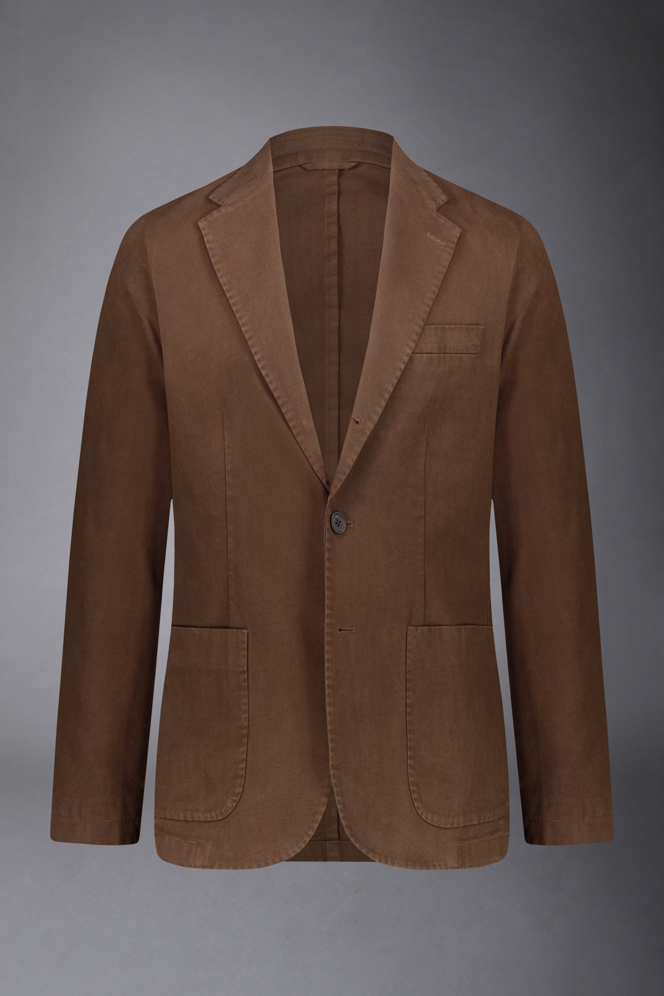 Einreihige Jacke mit aufgesetzter Tasche im Harringbone-Design Regular Fit image number null