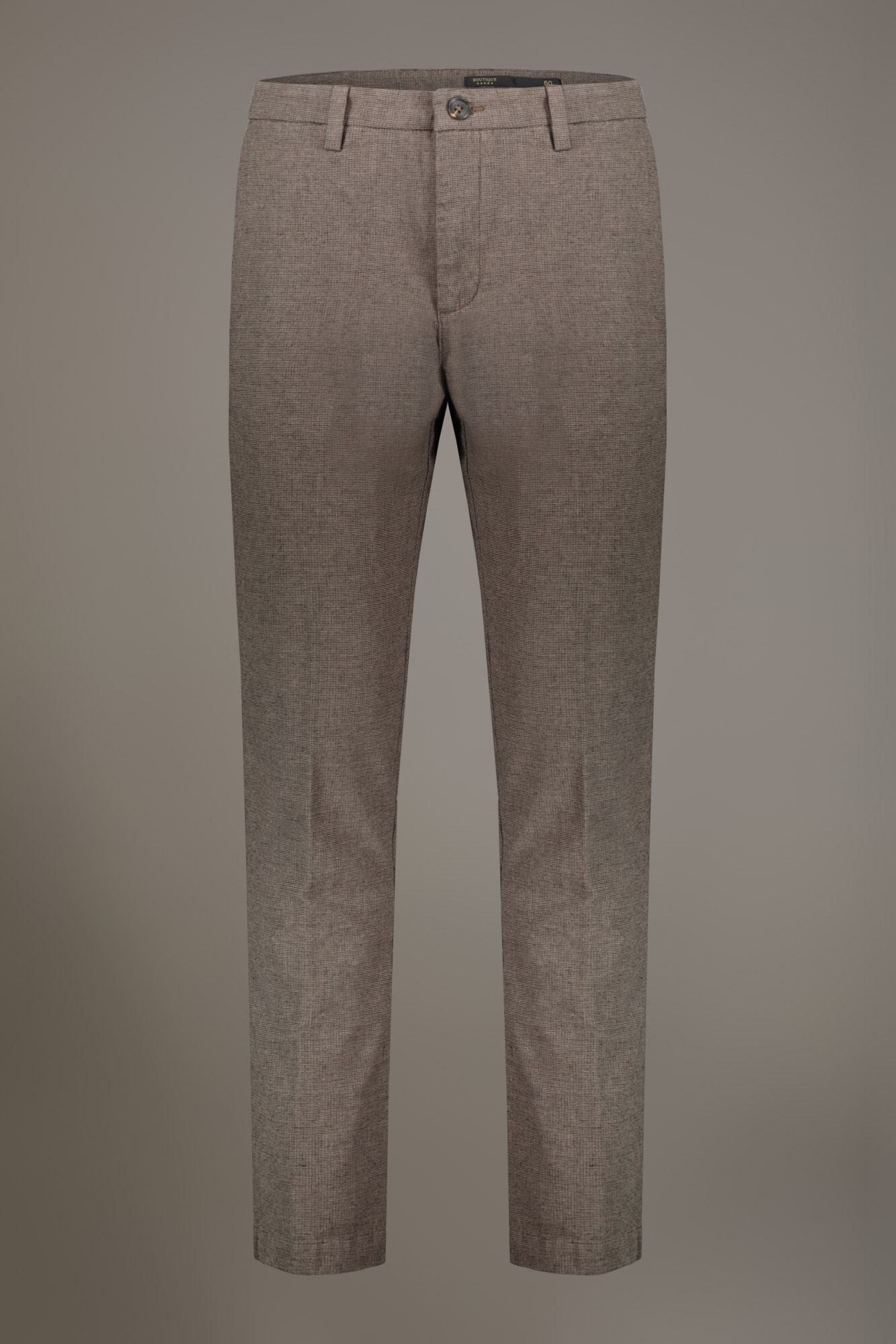 Pantalone chino regular fit tessuto tinto filo pied de poule image number null