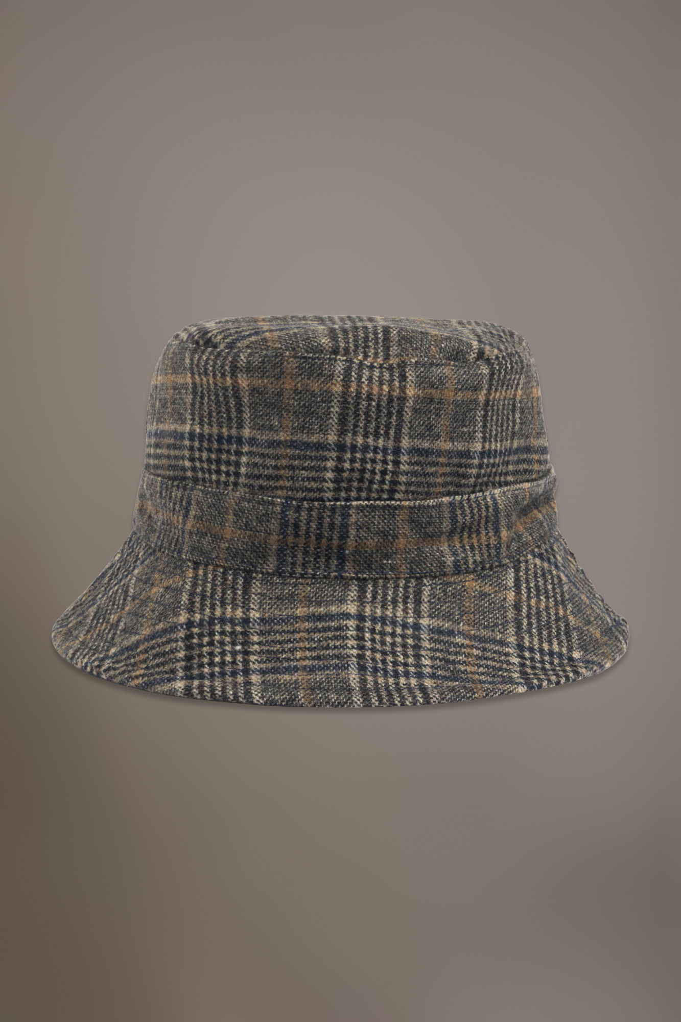 Cappello da pescatore reversibile misto lana tessuto a quadri image number null