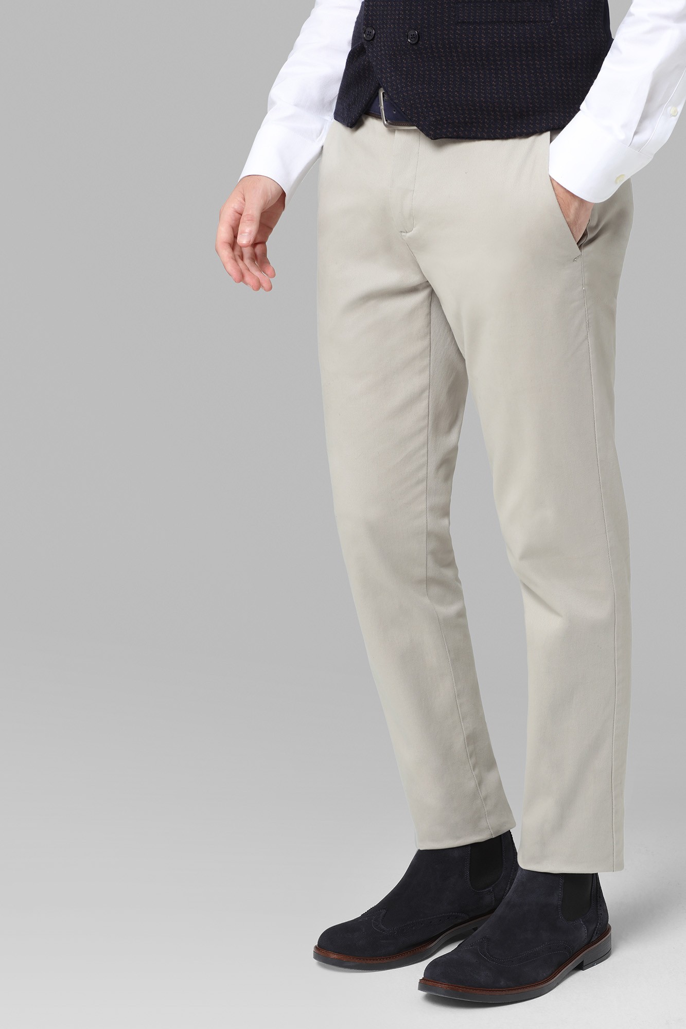 Pantalone chino uomo in twill elastico image number null