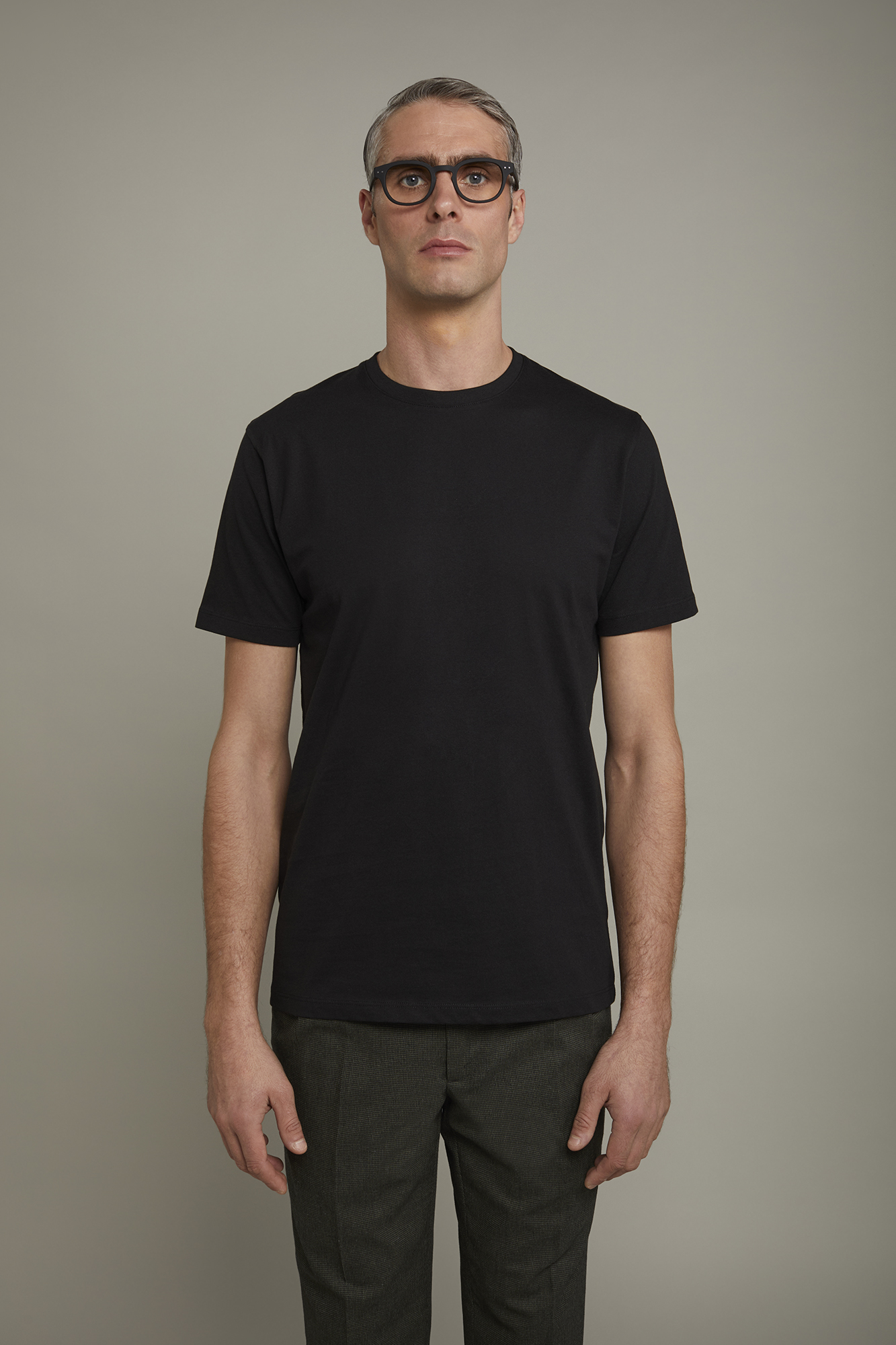 T-shirt homme à col rond en 100 % coton coupe régulière image number null