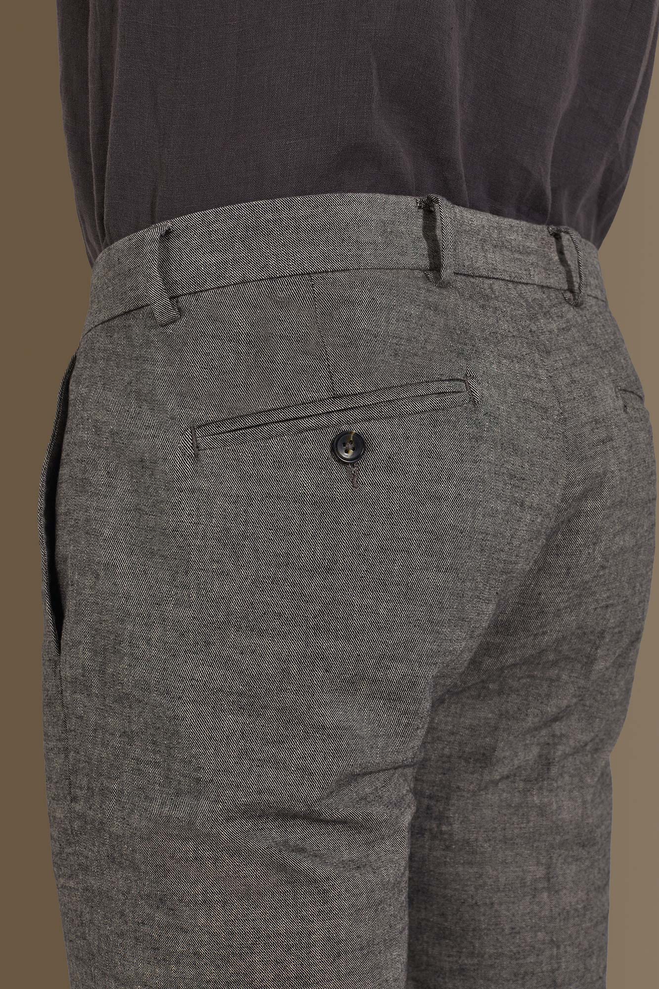 Pantalone uomo chino misto Lino image number null