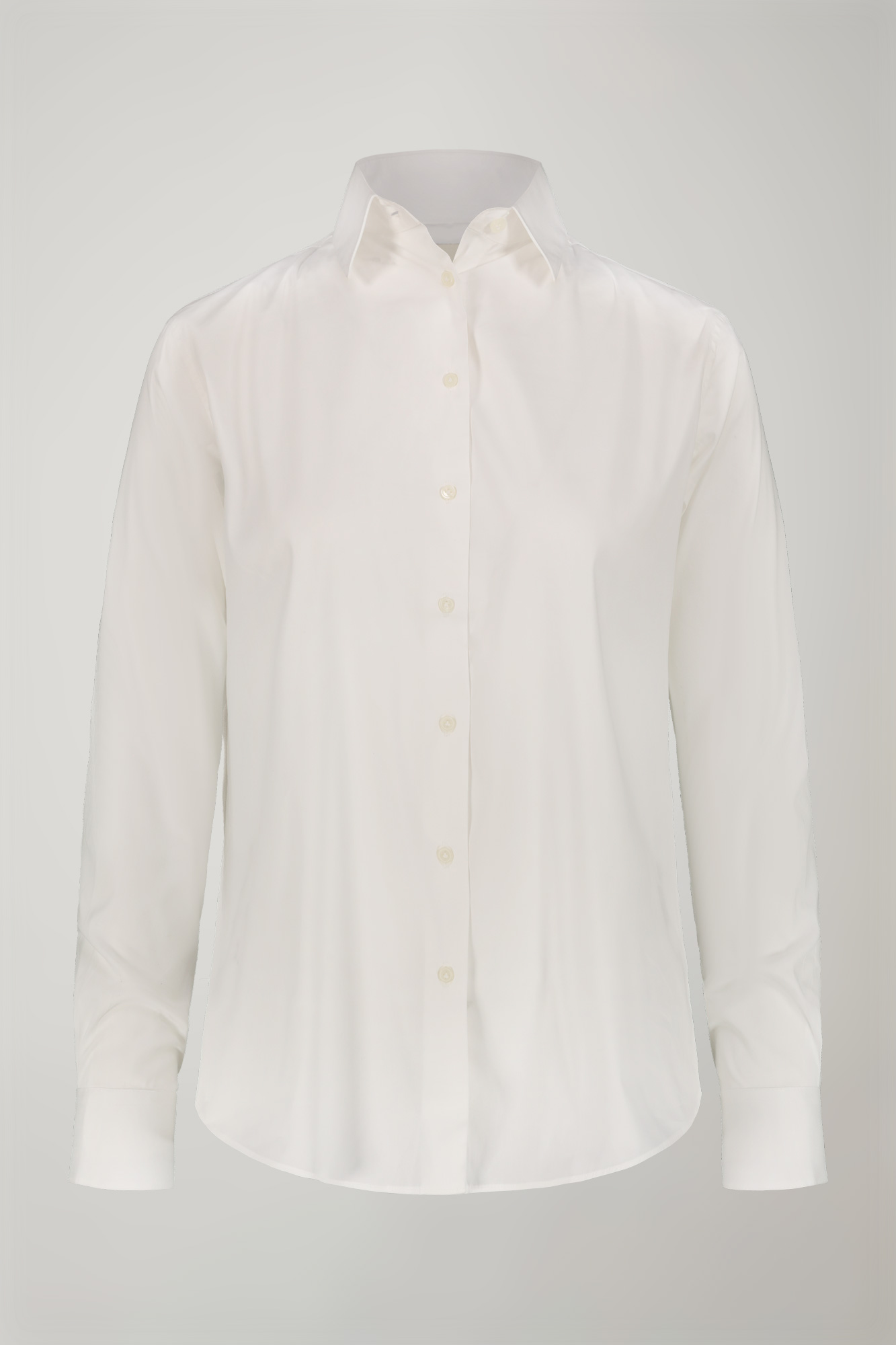 Klassisches einfarbiges Hemd aus Stretch-Baumwolle für Damen image number null