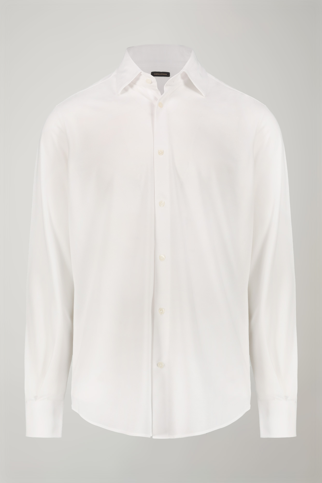 Polo camicia uomo manica lunga con collo classico e tessuto jersey regular fit image number null