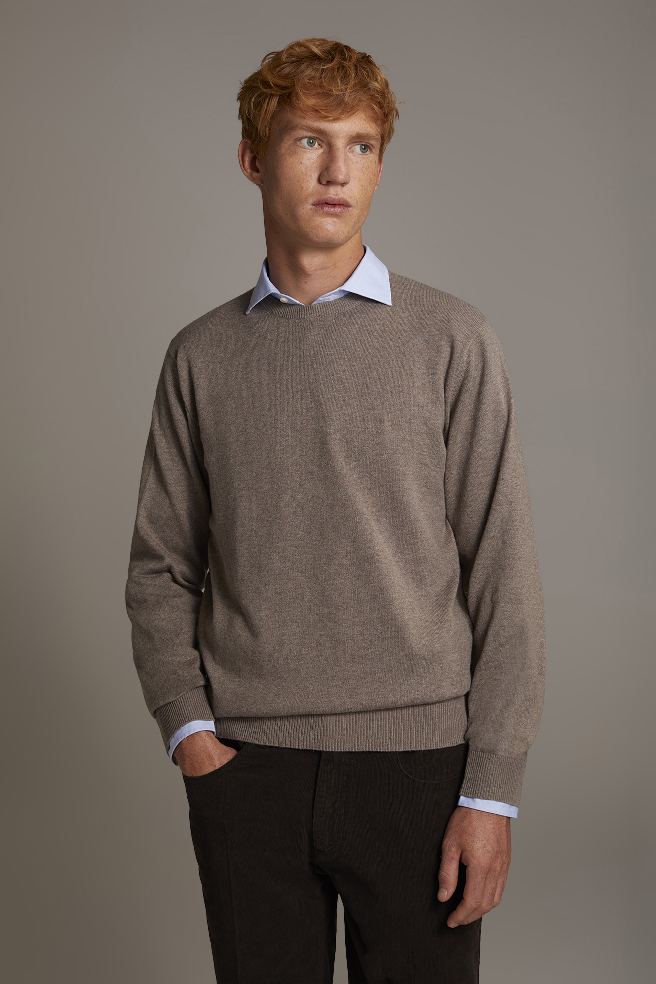 Maglia girocollo misto lana image number null