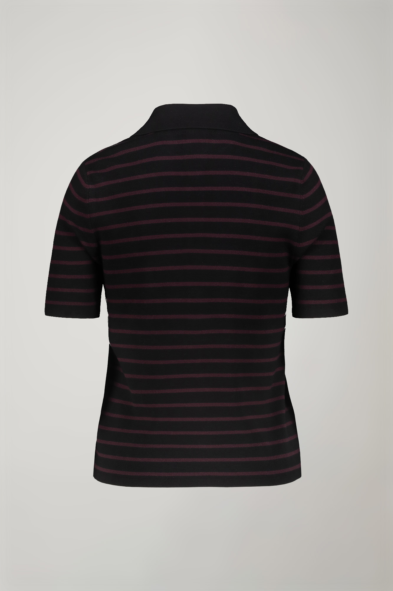 Women’s striped polo shirt with short sleeve image number null
