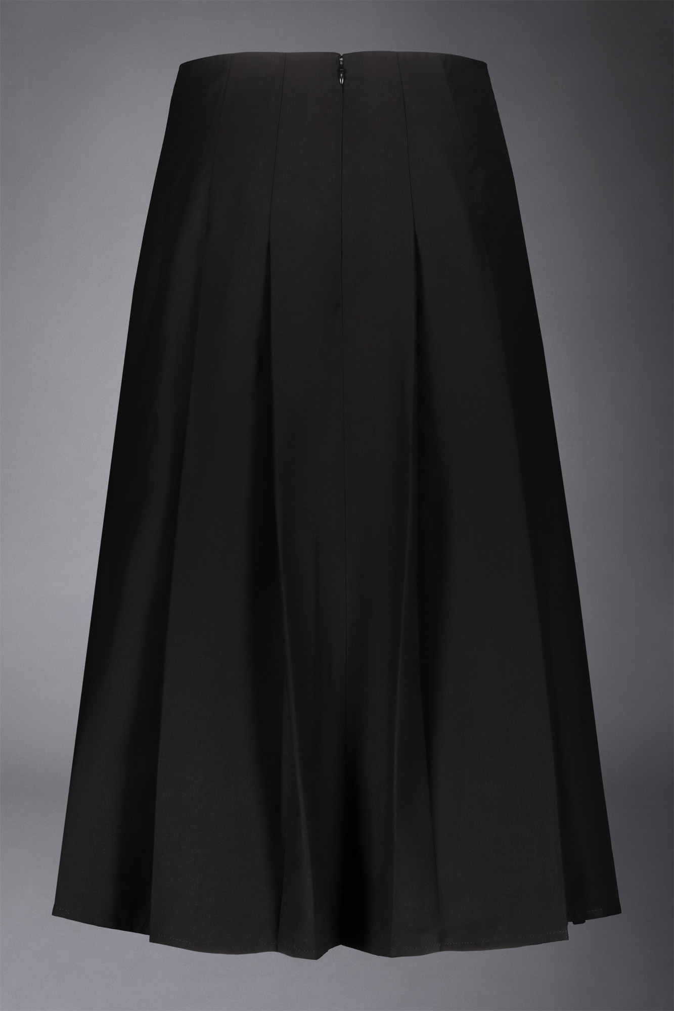 Women's plain pleated longuette skirt image number null