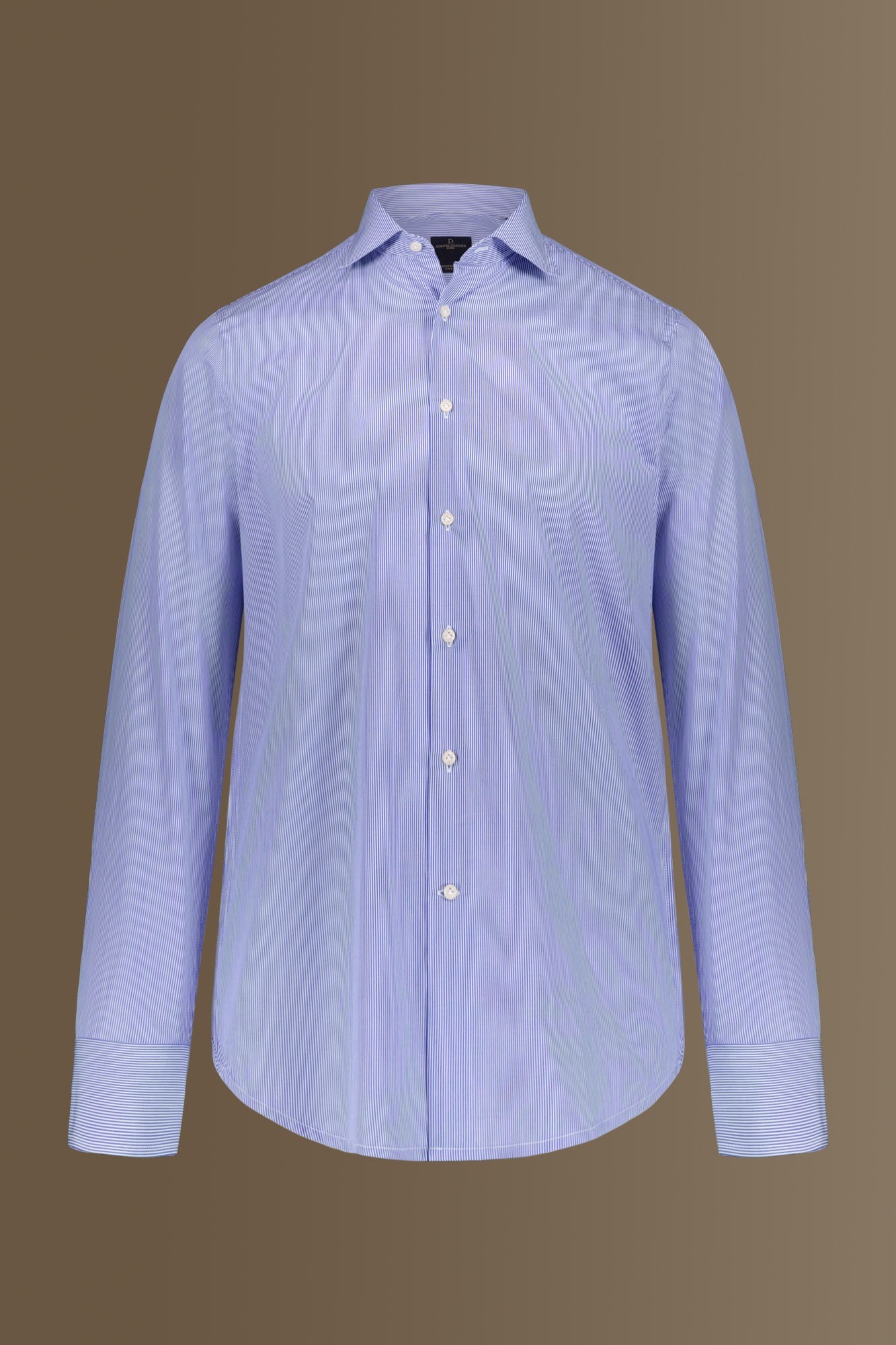 French collar classic shirt yarn dyed narrow stripes image number null