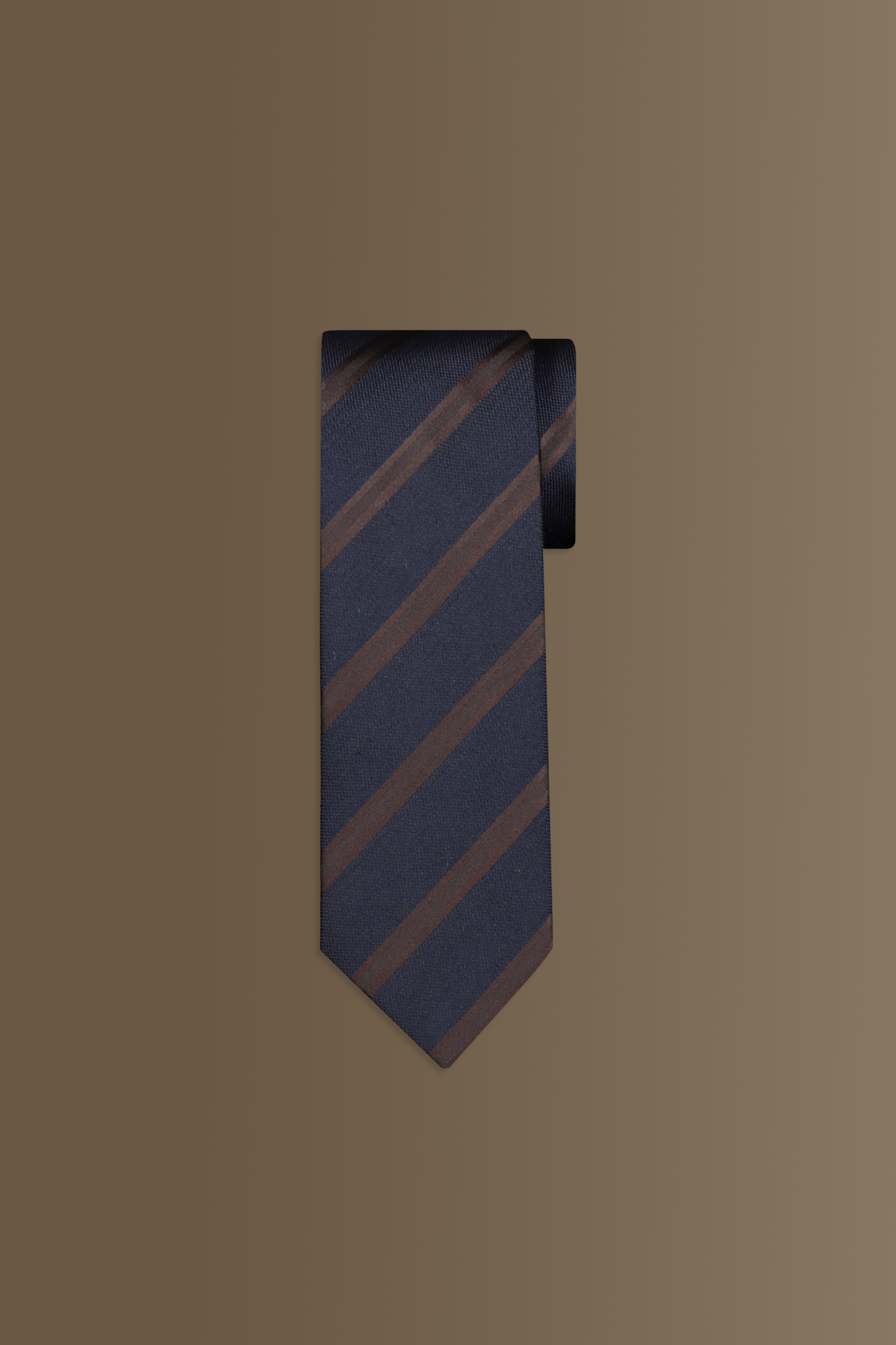 Cravatta uomo dark blue e moro regimental in misto bamboo image number null