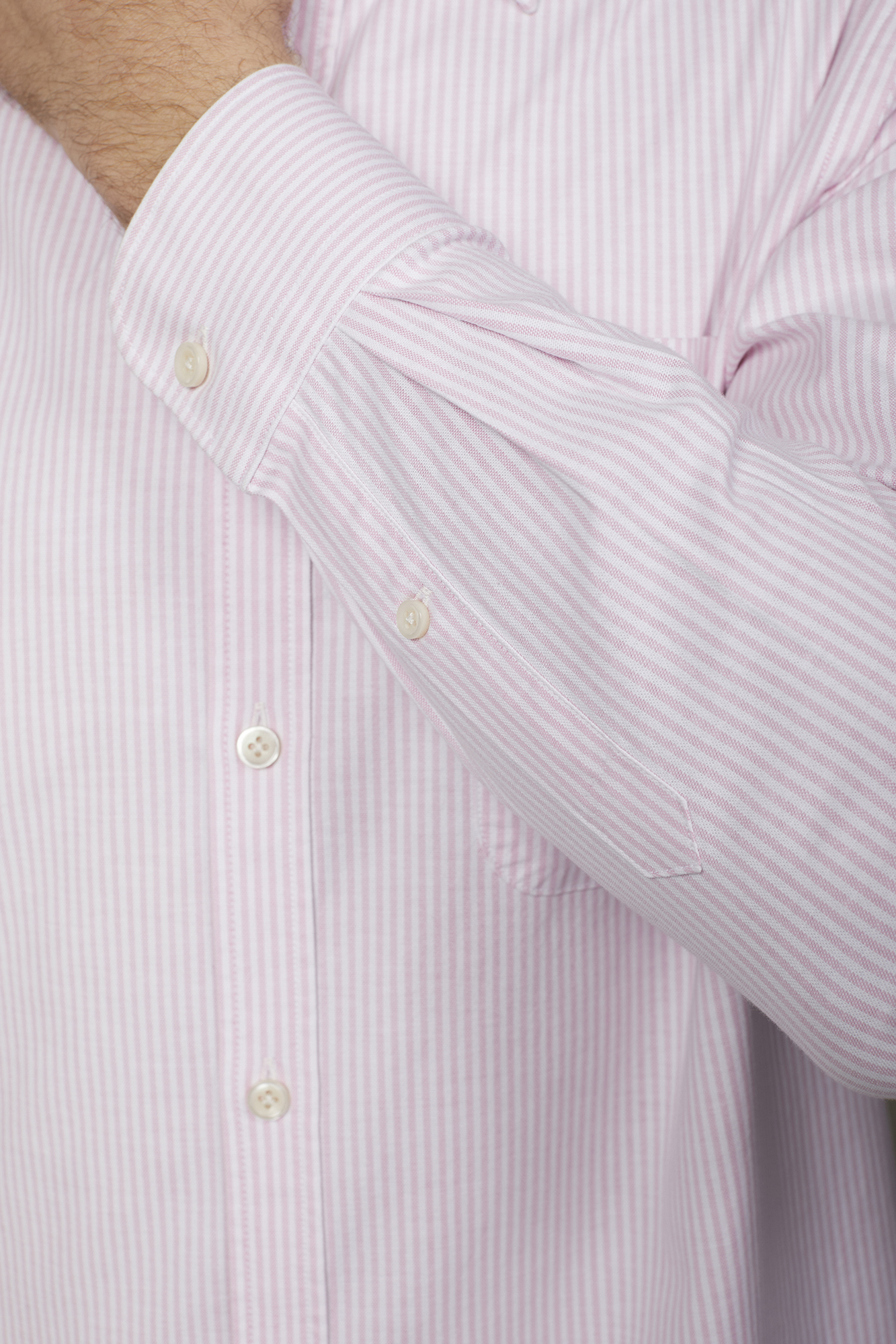 Camicia classica uomo collo button down tessuto Oxford rigato ultra leggero comfort fit image number null