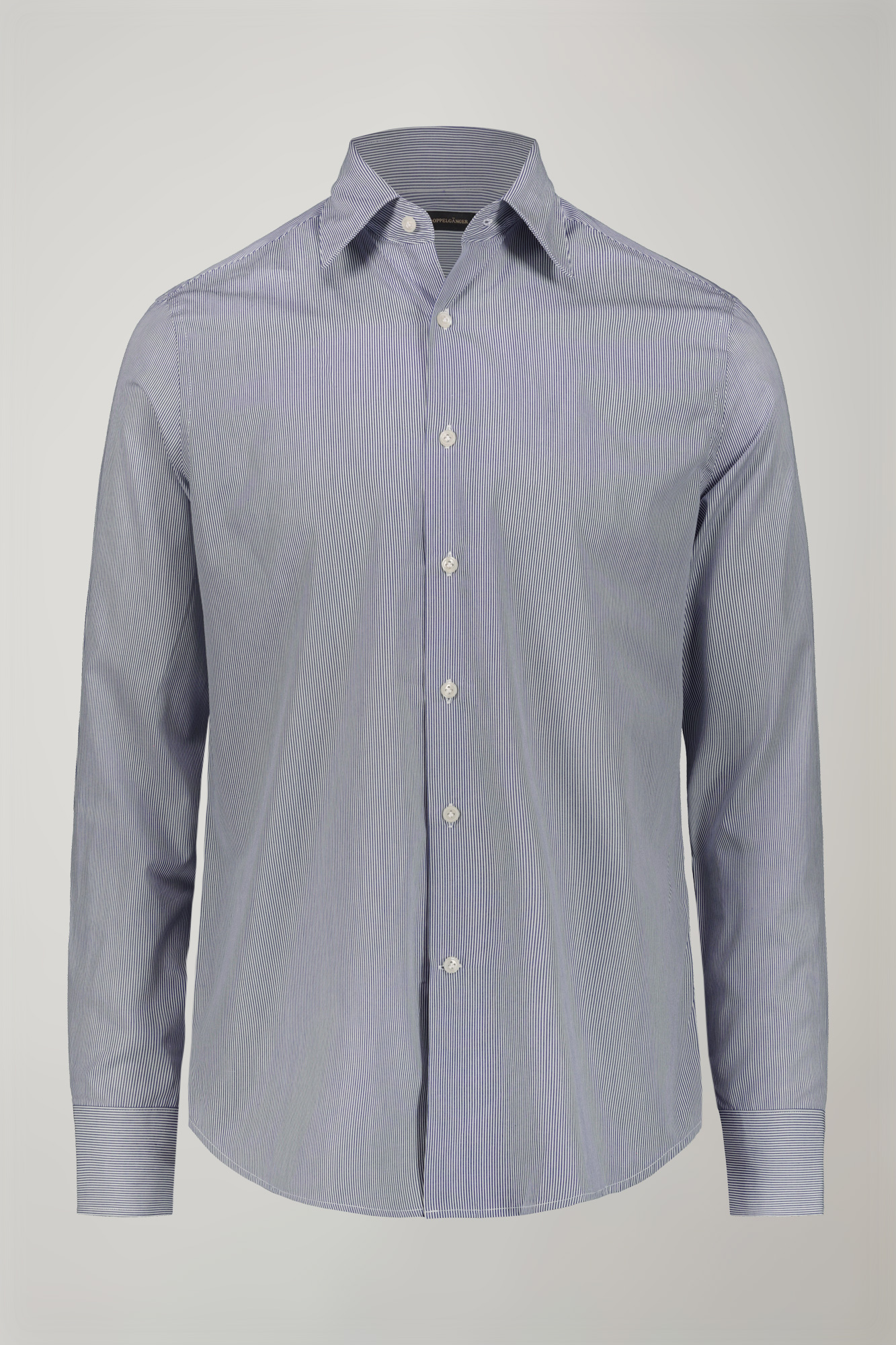 Chemise homme à col classique en tissu teint en fil 100 % coton à rayures coupe régulière image number null