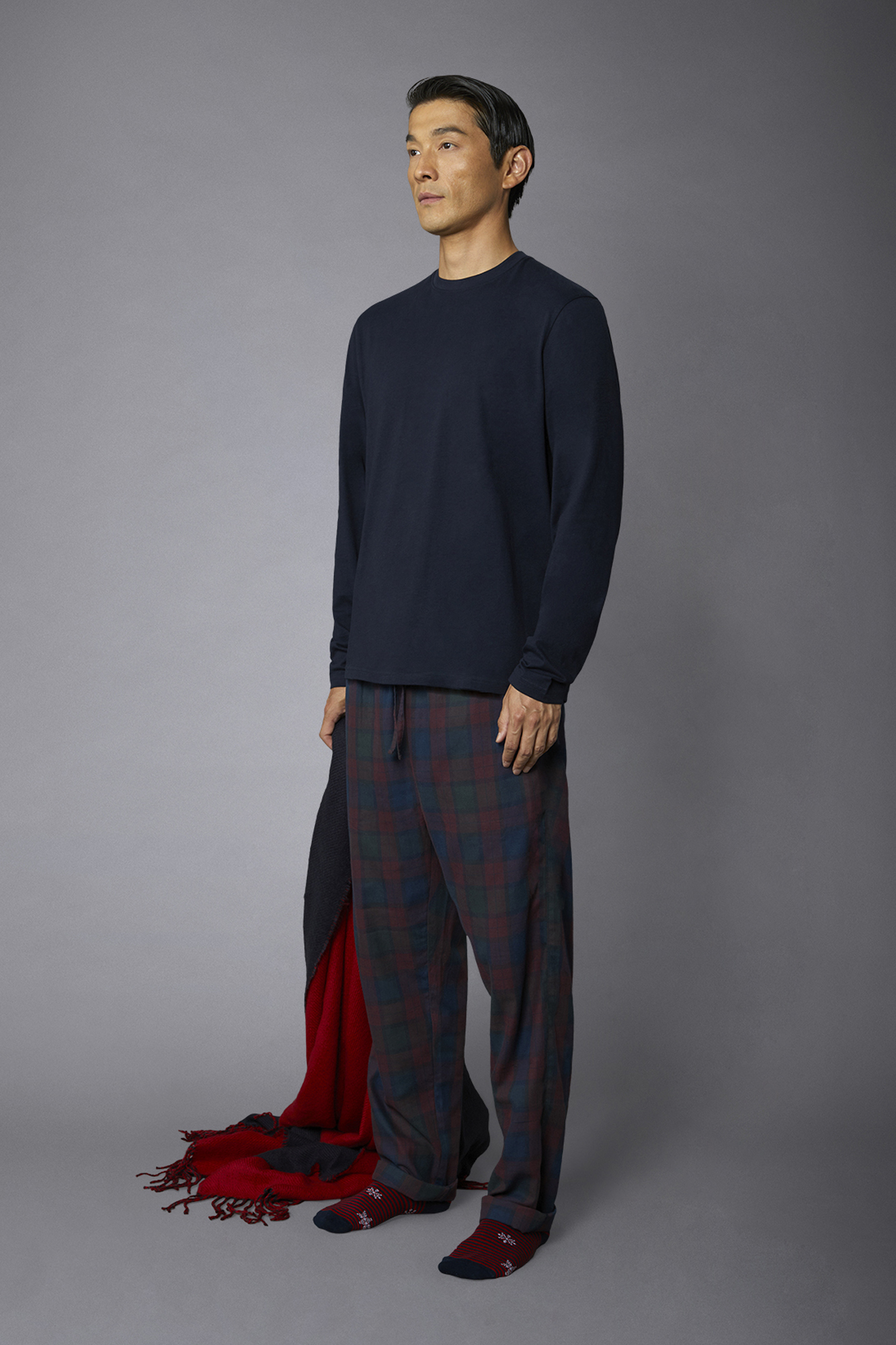 Pigiama Lungo In Flanella - 2 Pezzi - Blu - 22.00 - Foto 2