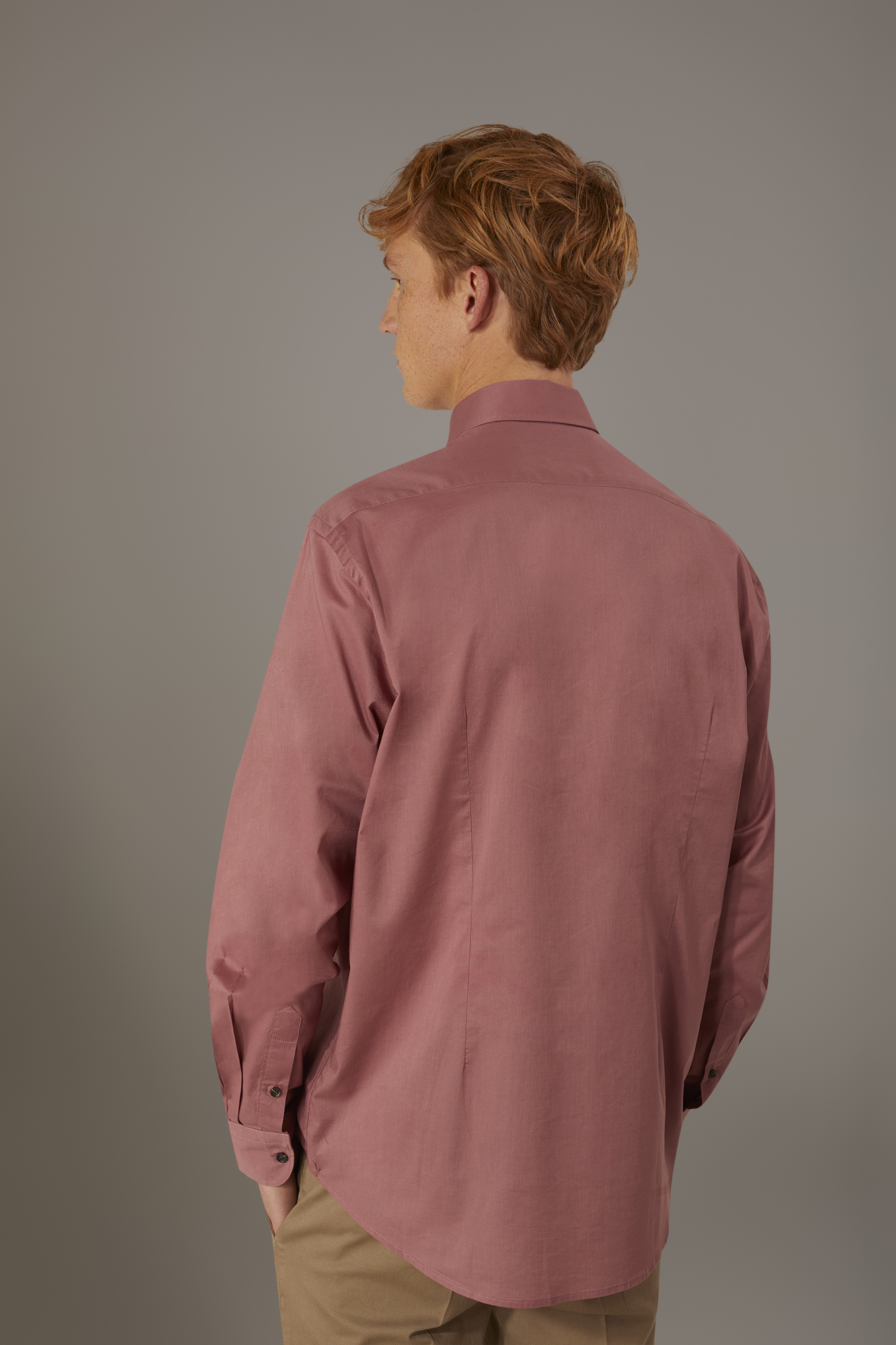 Camicia casual collo francese comfort fit in mussola di cotone image number null