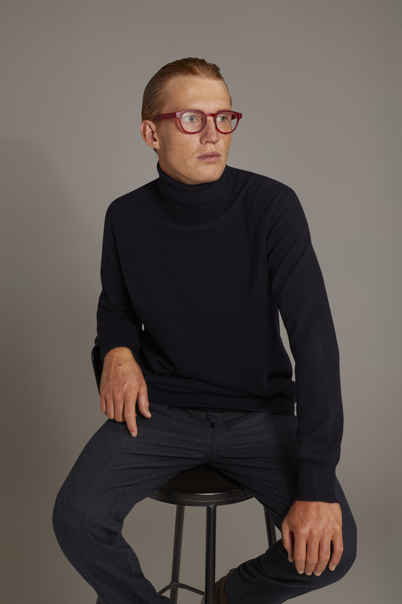 Maglia collo alto 100% cachemire image number null