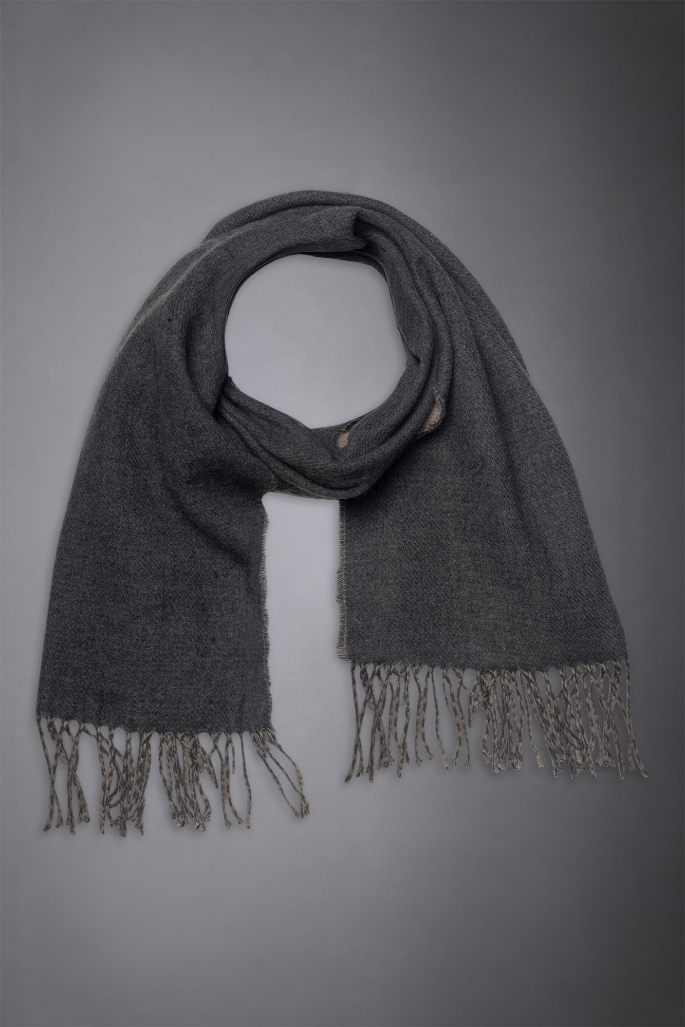 Men's solid-coloured double-face scarf image number null