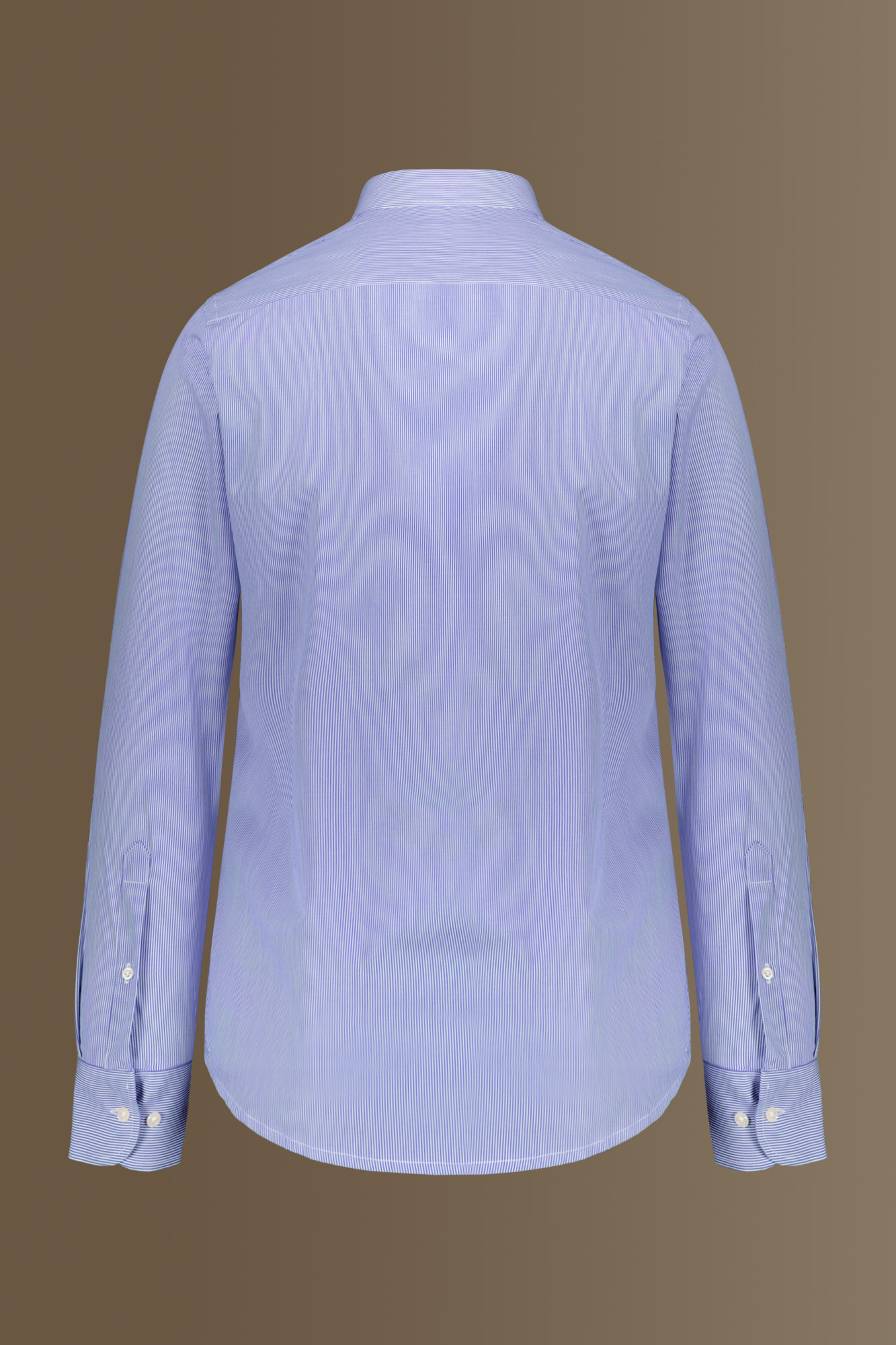 Camicia classica collo francese 100% cotone tinto filo riga stretta image number 5