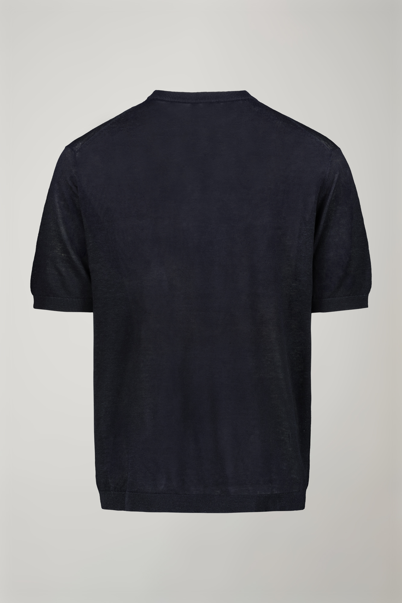 Men's knitted t-shirt 100% linen short-sleeved regular fit image number null