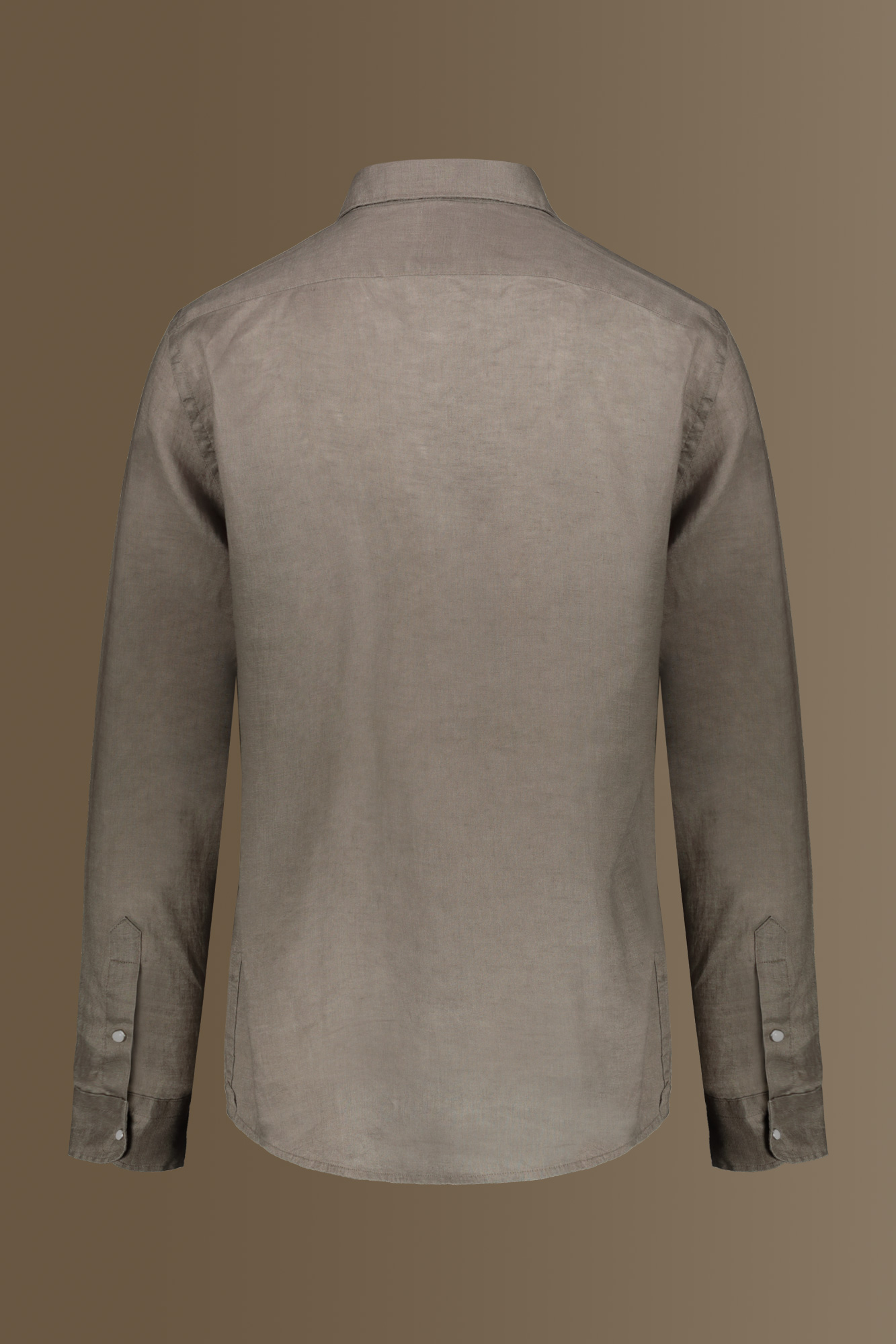 Camicia casual uomo collo francese 100% lino tinta unita image number null