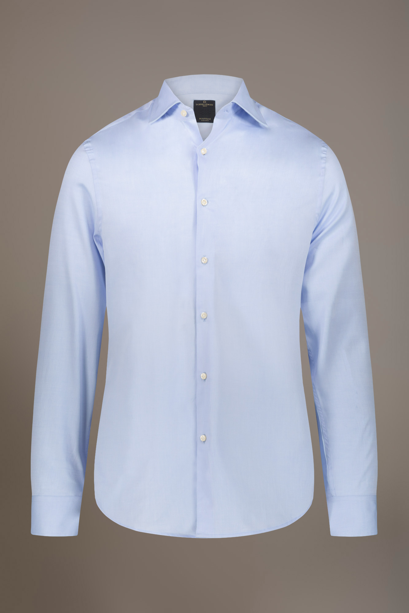 Classic shirt with french collar classic fit herringbone fabric image number null