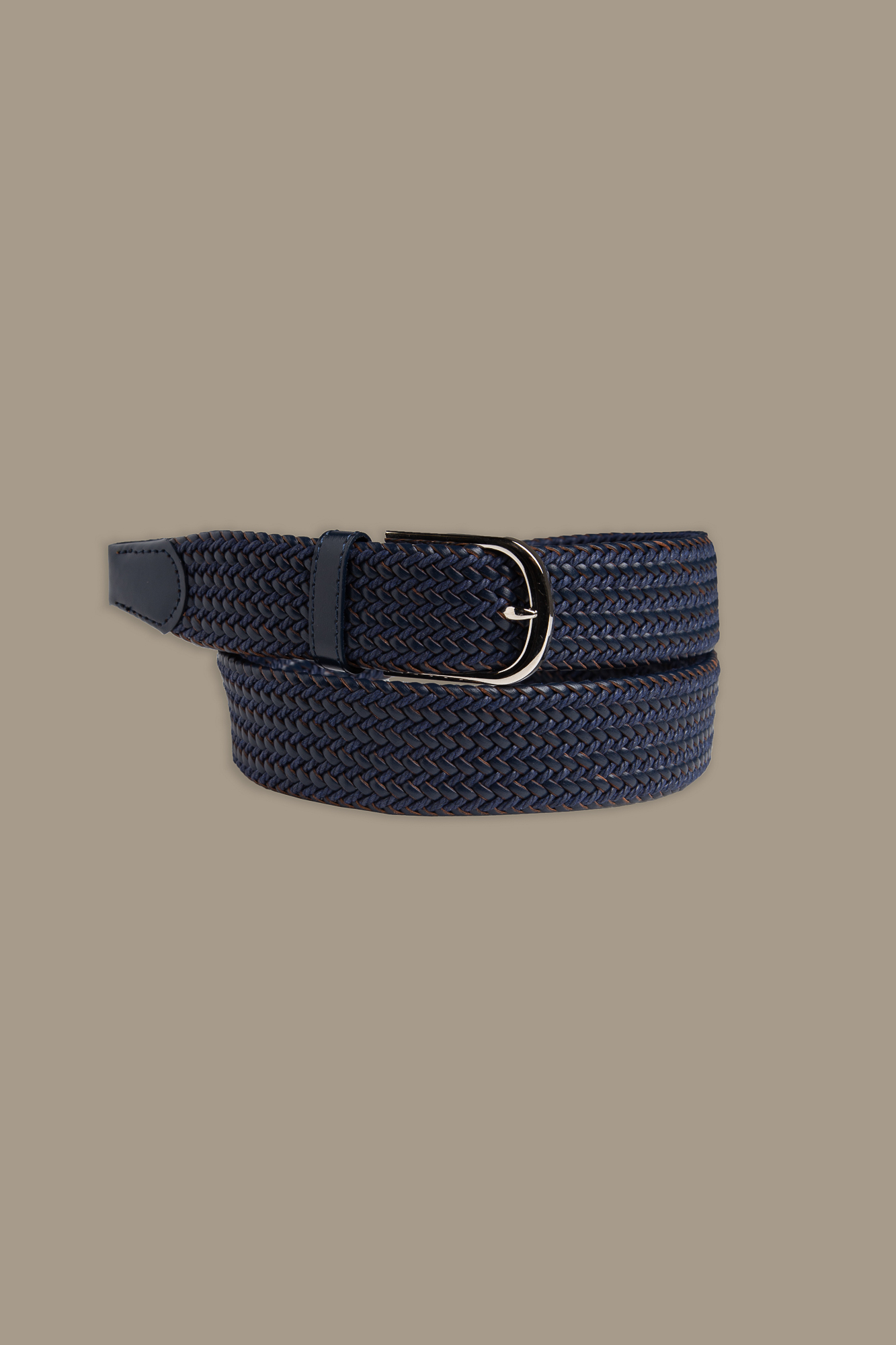 Braided belt leather and cotton image number null