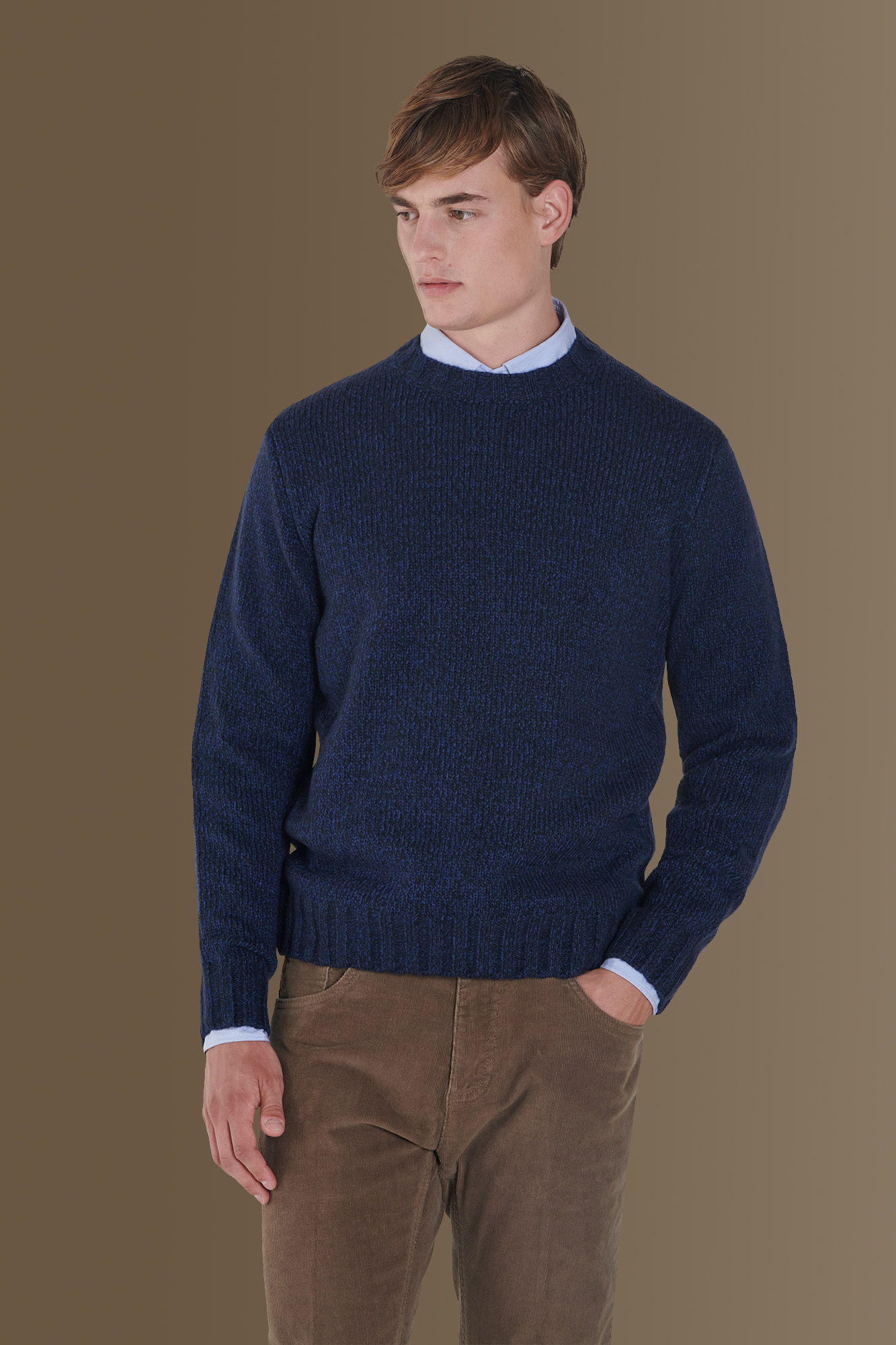 Maglia girocollo con costa inglese | Doppelganger | Maglie Uomo Online