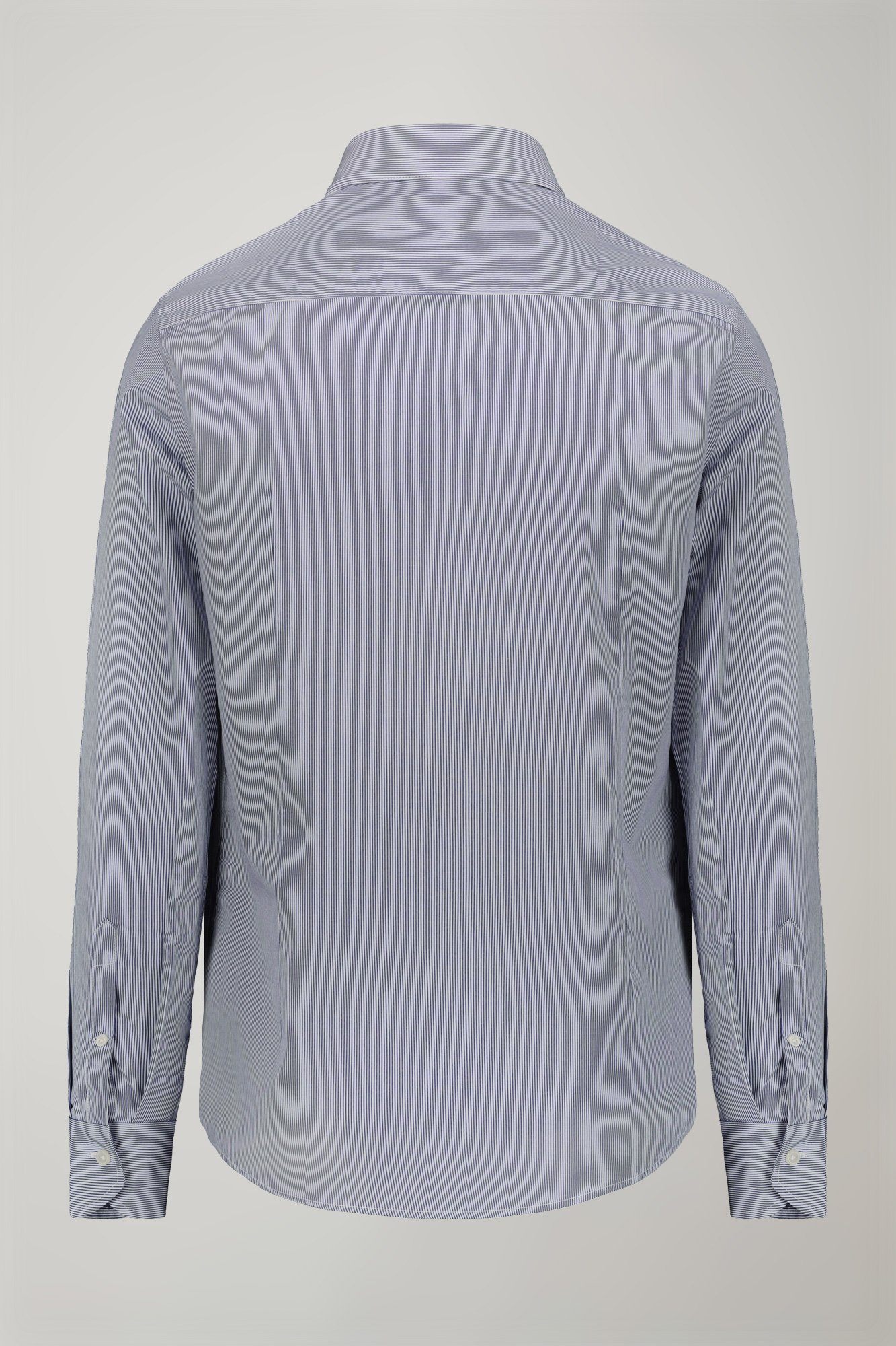 Herrenhemd mit klassischem Kragen aus 100 % garngefärbter Baumwolle mit Maschen in normaler Passform image number null