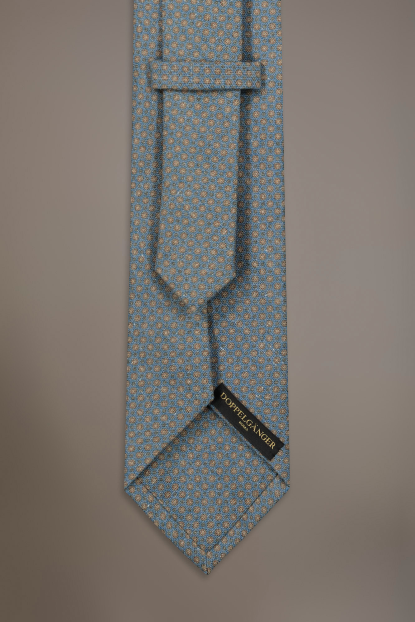 Cravatta microfantasia uomo blue misto lino image number null